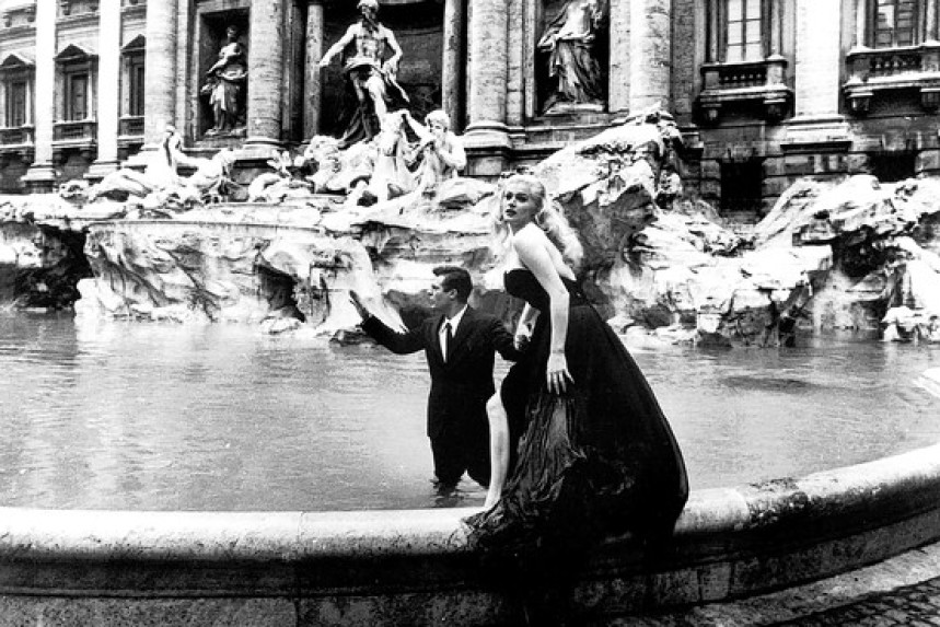 Anita Ekberg and Marcello Mastrioanni, Trevi Fountain, 1960